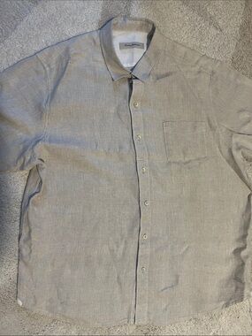 Tommy Bahama Light Beige Casual Linen Button-Down Shirt